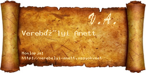 Verebélyi Anett névjegykártya