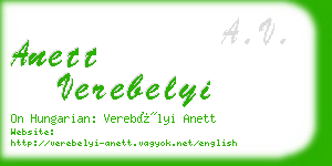 anett verebelyi business card